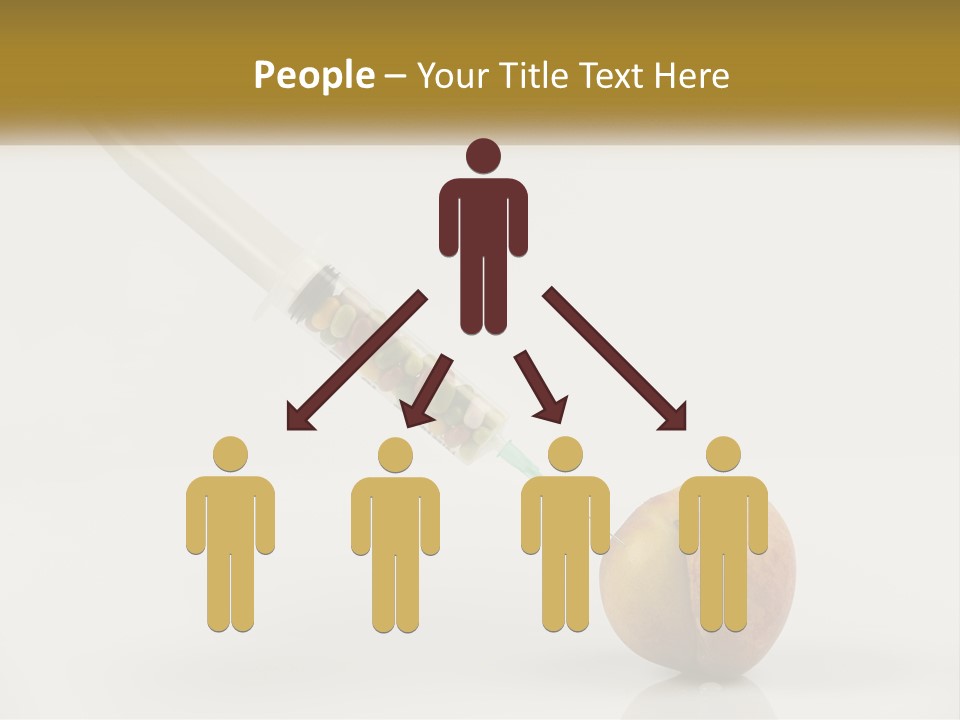 An Apple With A Syring Inside Of It PowerPoint Template