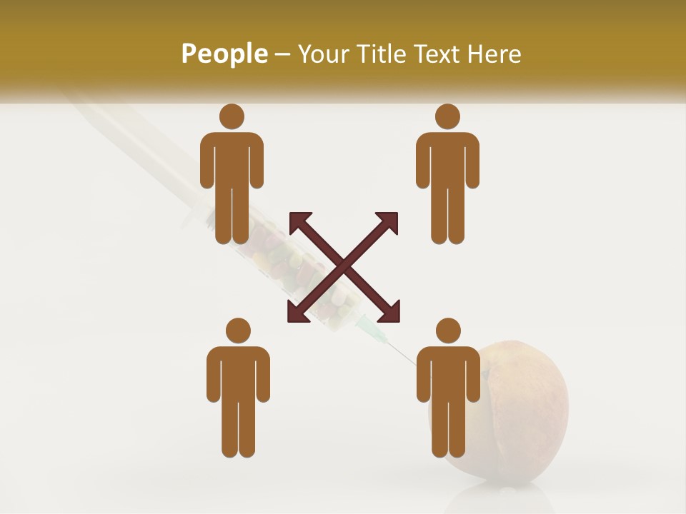 An Apple With A Syring Inside Of It PowerPoint Template