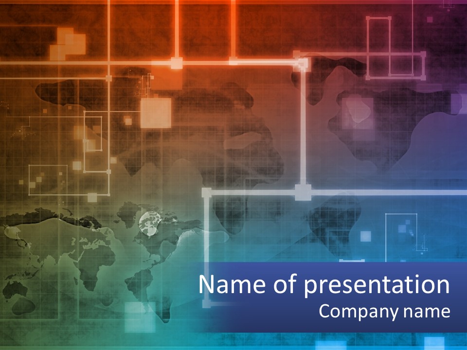 A Colorful Background With A World Map On It PowerPoint Template