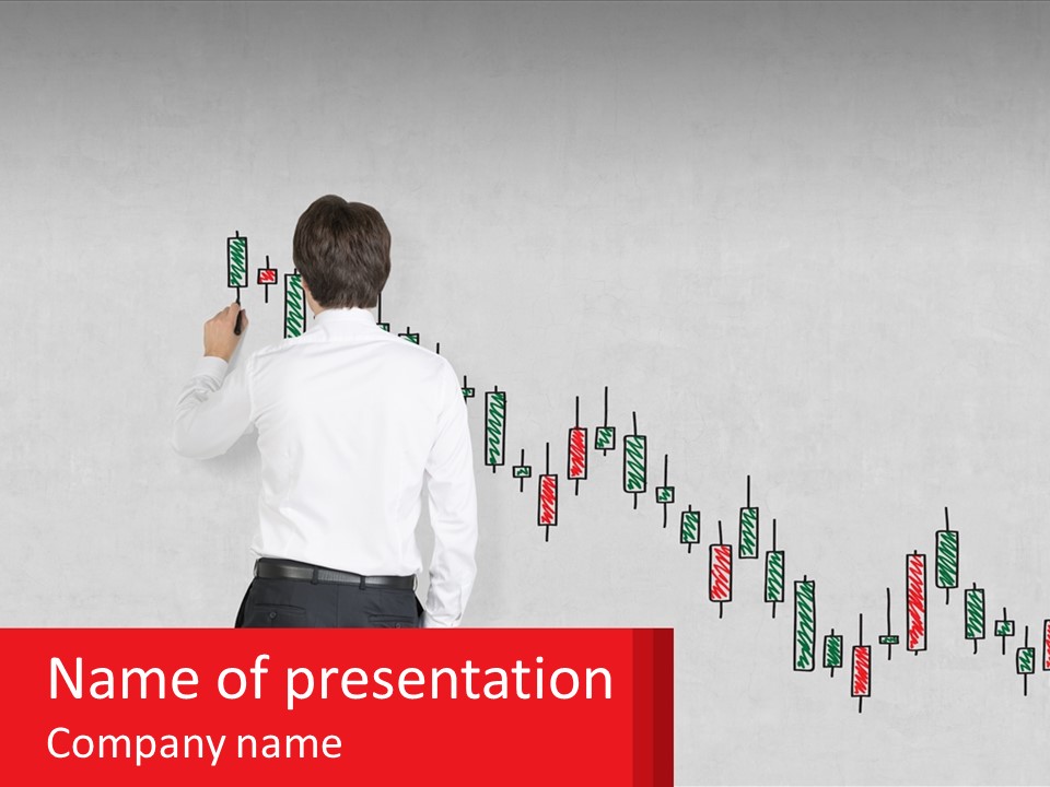 A Man Drawing A Chart On A Wall PowerPoint Template