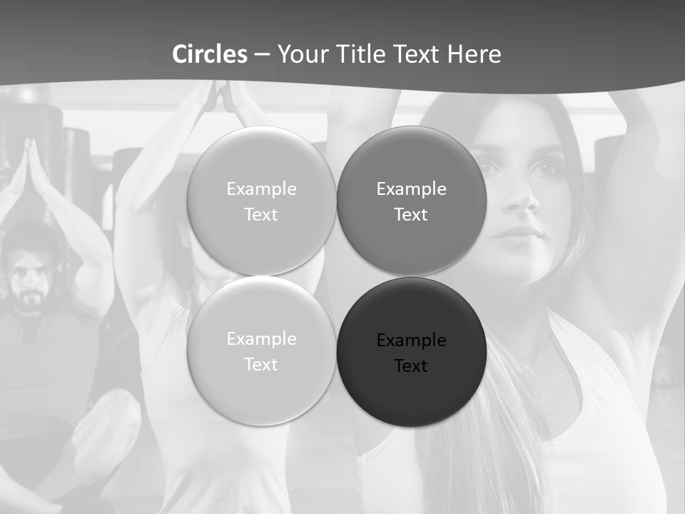 A Group Of People Doing Yoga In A Gym PowerPoint Template