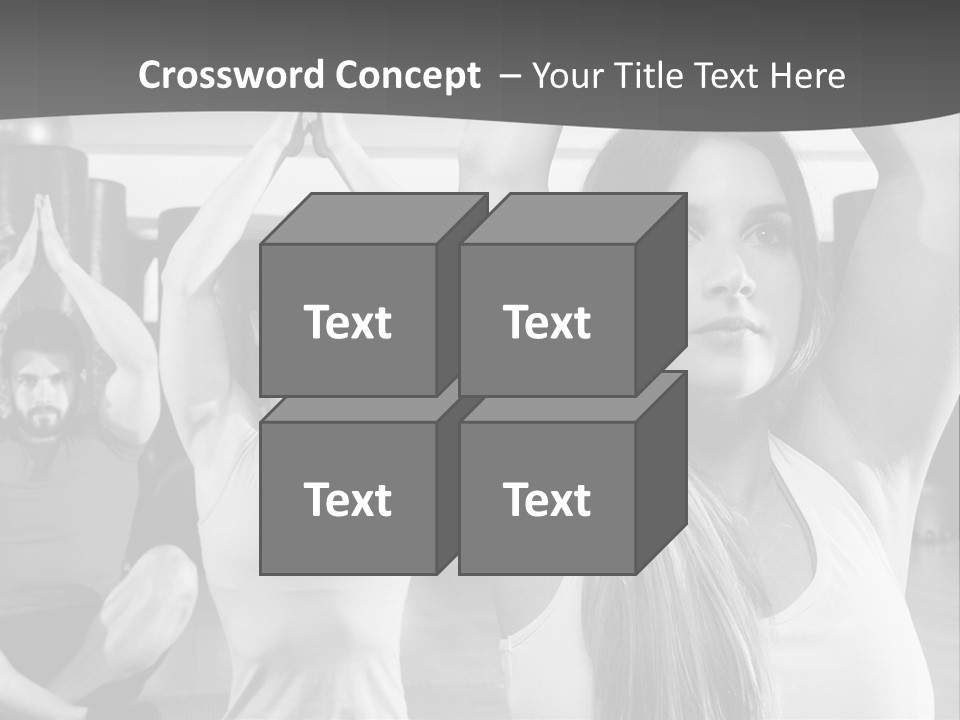 A Group Of People Doing Yoga In A Gym PowerPoint Template