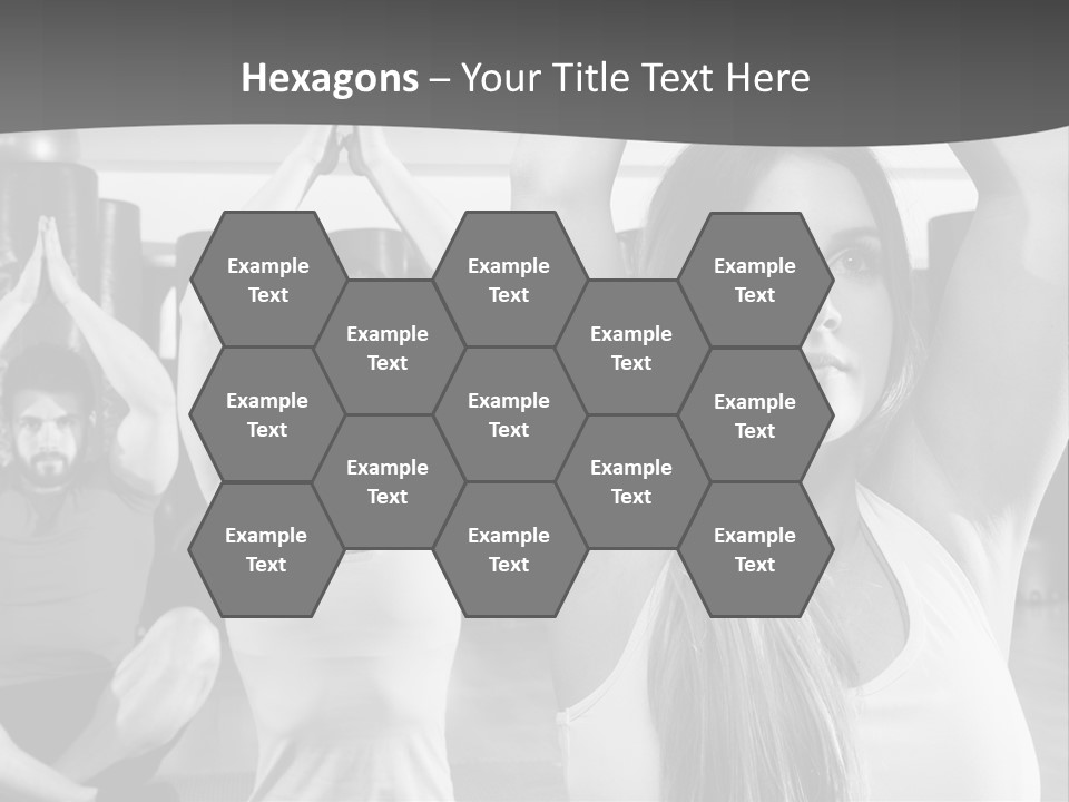 A Group Of People Doing Yoga In A Gym PowerPoint Template