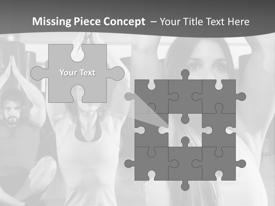 A Group Of People Doing Yoga In A Gym PowerPoint Template