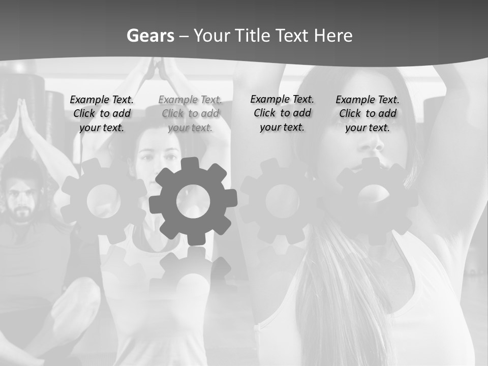 A Group Of People Doing Yoga In A Gym PowerPoint Template