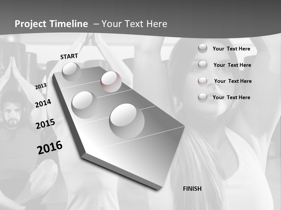 A Group Of People Doing Yoga In A Gym PowerPoint Template