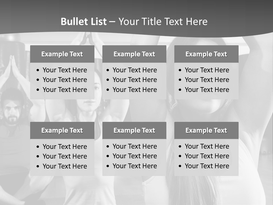 A Group Of People Doing Yoga In A Gym PowerPoint Template