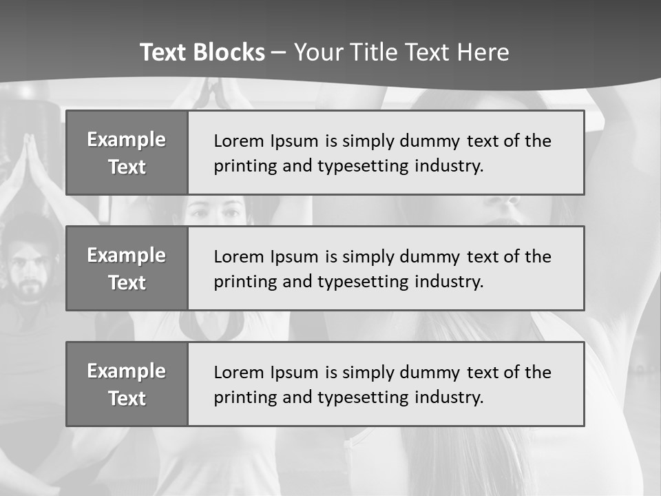 A Group Of People Doing Yoga In A Gym PowerPoint Template