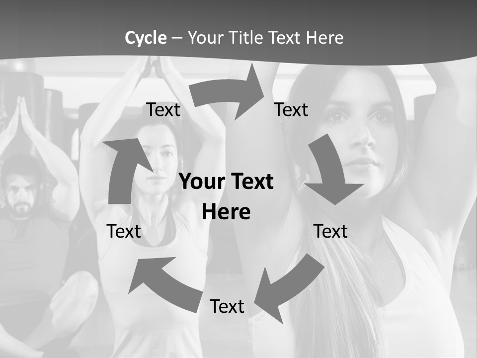 A Group Of People Doing Yoga In A Gym PowerPoint Template