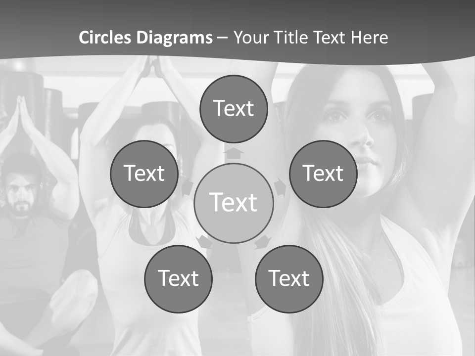 A Group Of People Doing Yoga In A Gym PowerPoint Template