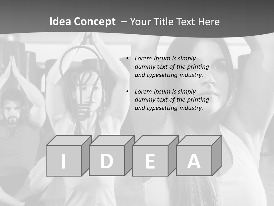 A Group Of People Doing Yoga In A Gym PowerPoint Template