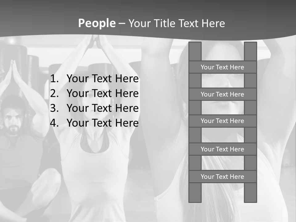A Group Of People Doing Yoga In A Gym PowerPoint Template