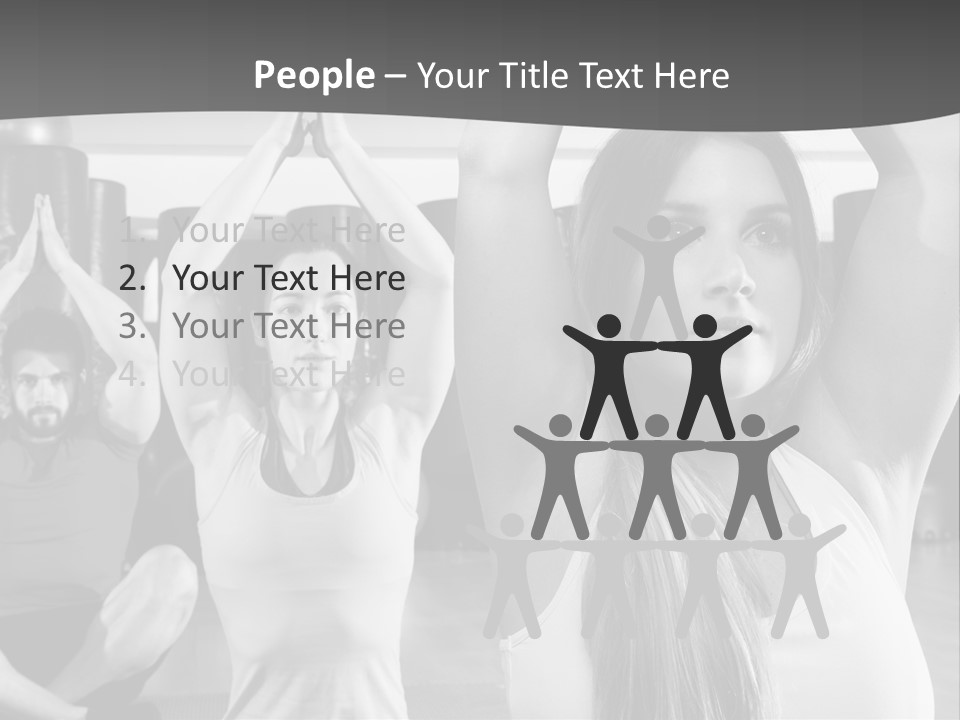A Group Of People Doing Yoga In A Gym PowerPoint Template