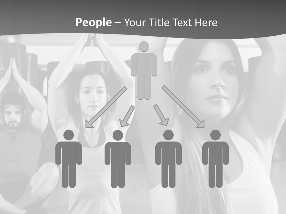 A Group Of People Doing Yoga In A Gym PowerPoint Template