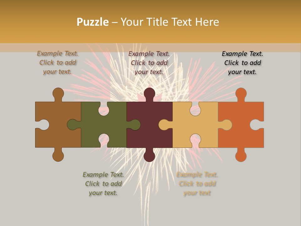 A Canadian Flag With Fireworks In The Background PowerPoint Template