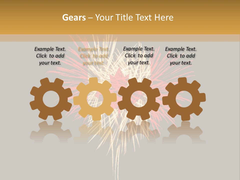 A Canadian Flag With Fireworks In The Background PowerPoint Template