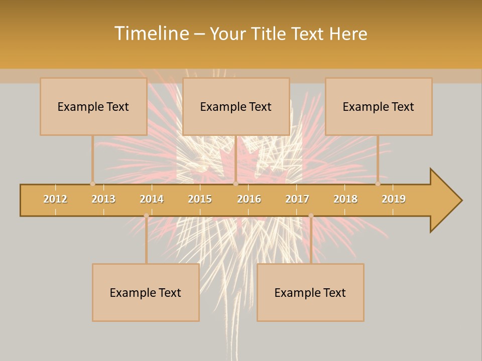 A Canadian Flag With Fireworks In The Background PowerPoint Template