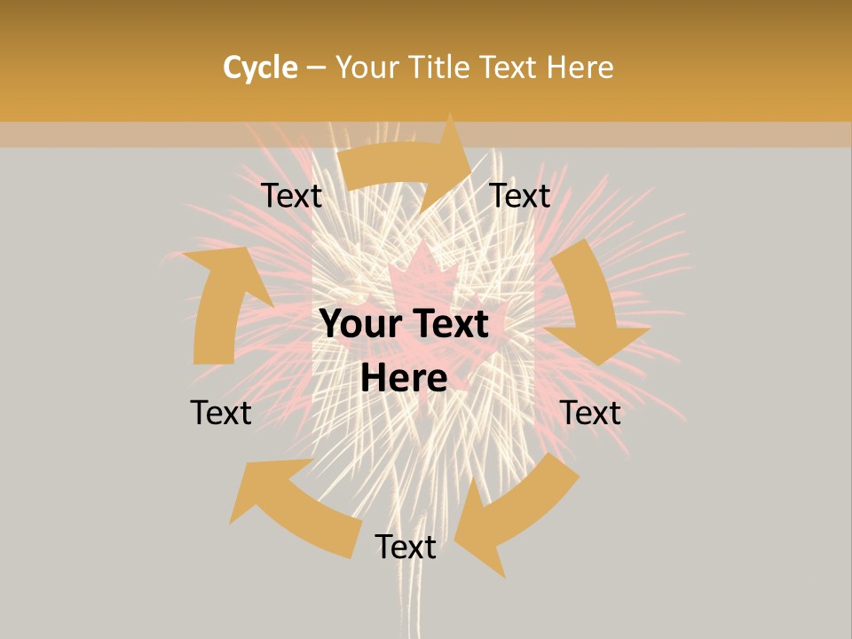 A Canadian Flag With Fireworks In The Background PowerPoint Template