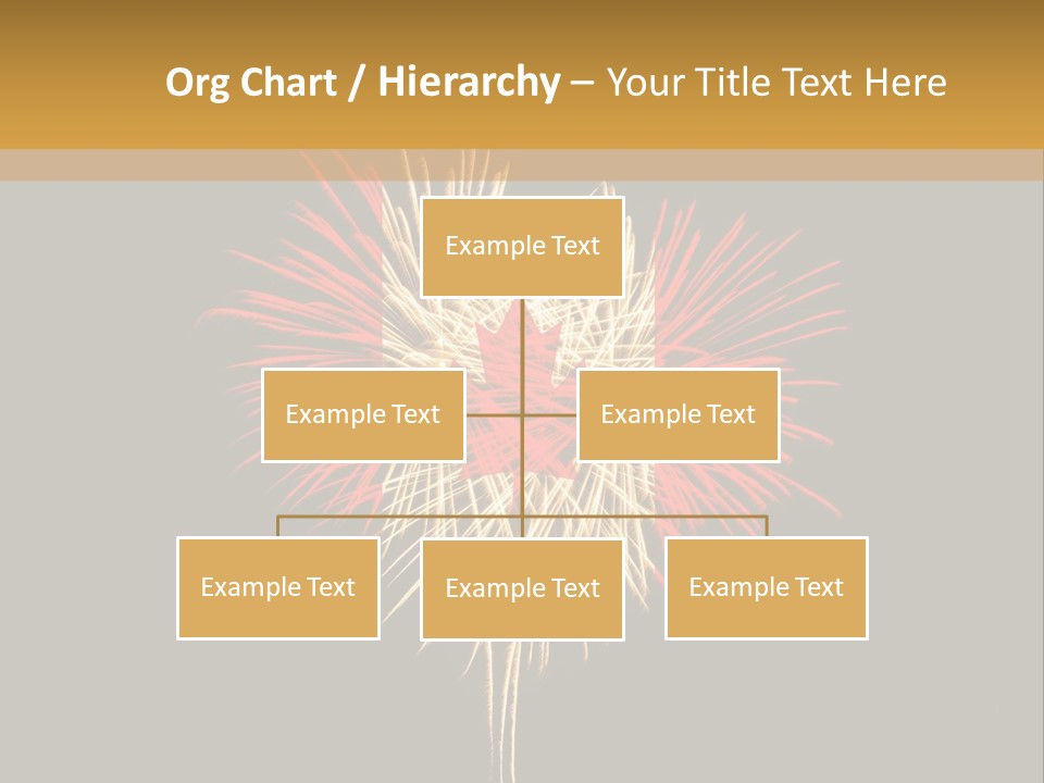 A Canadian Flag With Fireworks In The Background PowerPoint Template