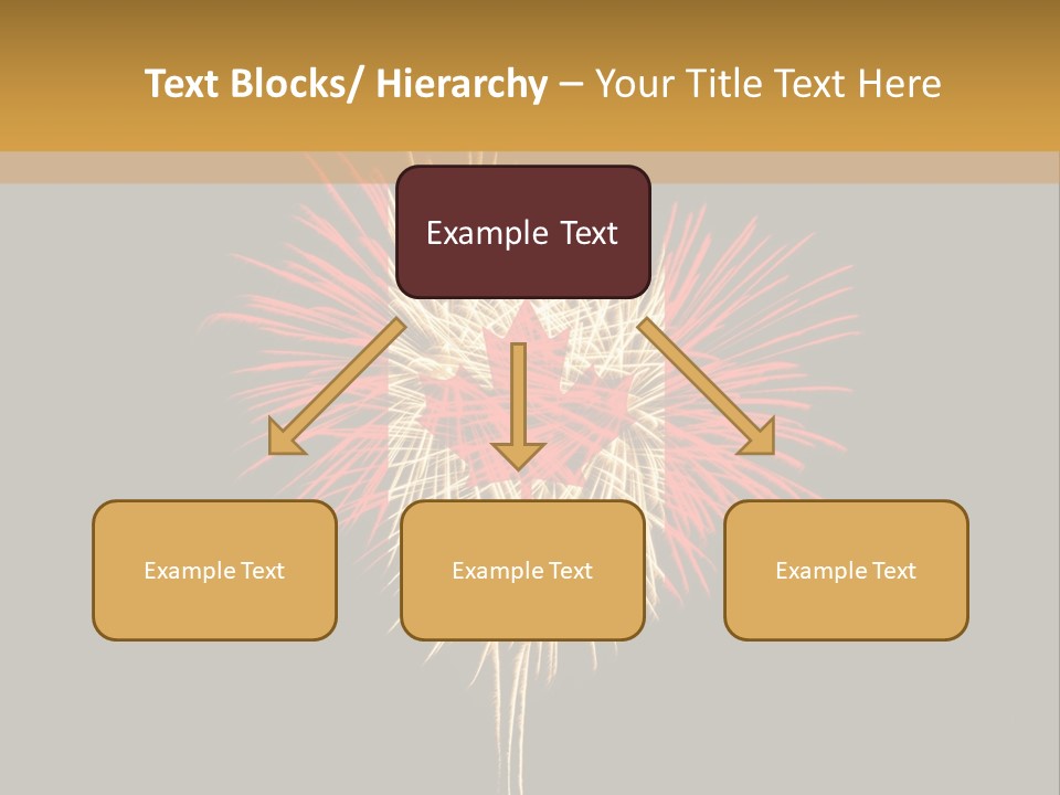 A Canadian Flag With Fireworks In The Background PowerPoint Template