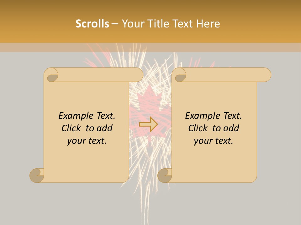 A Canadian Flag With Fireworks In The Background PowerPoint Template