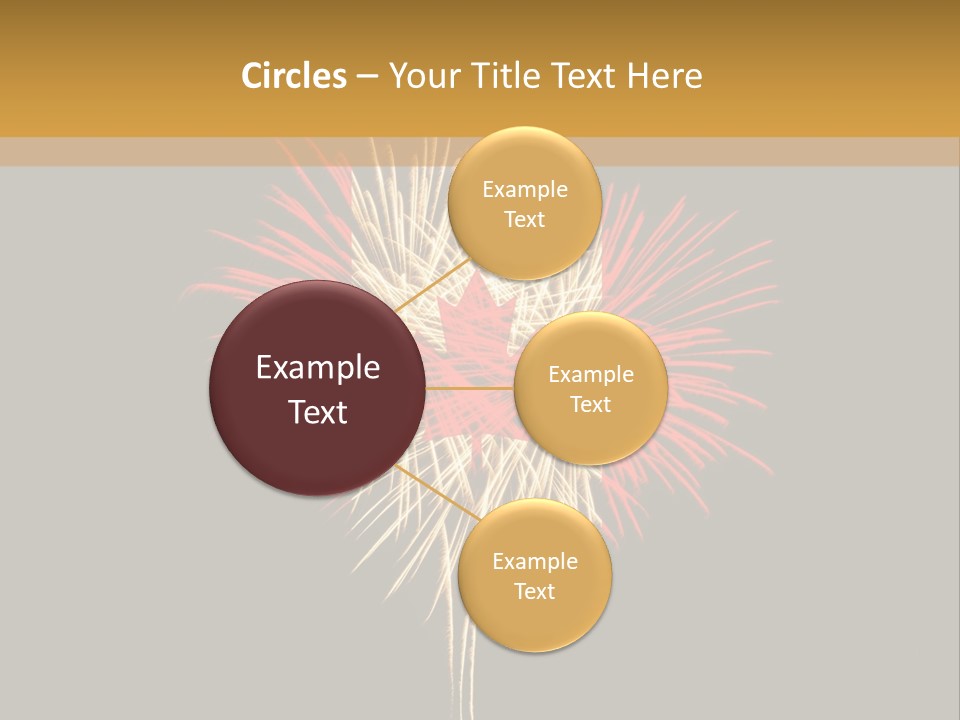 A Canadian Flag With Fireworks In The Background PowerPoint Template
