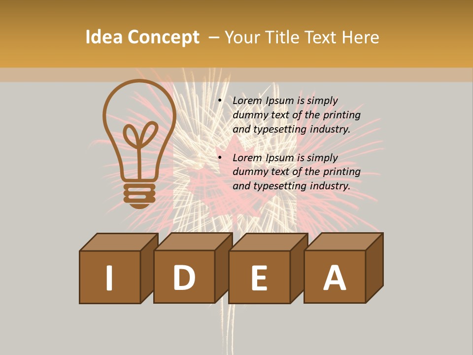 A Canadian Flag With Fireworks In The Background PowerPoint Template