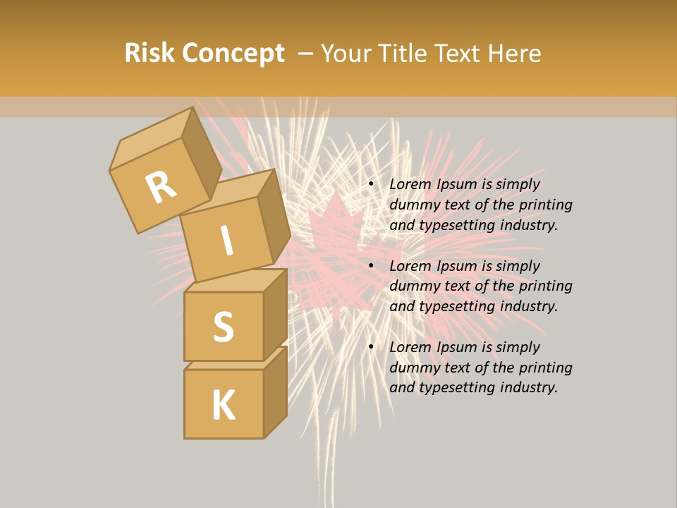 A Canadian Flag With Fireworks In The Background PowerPoint Template