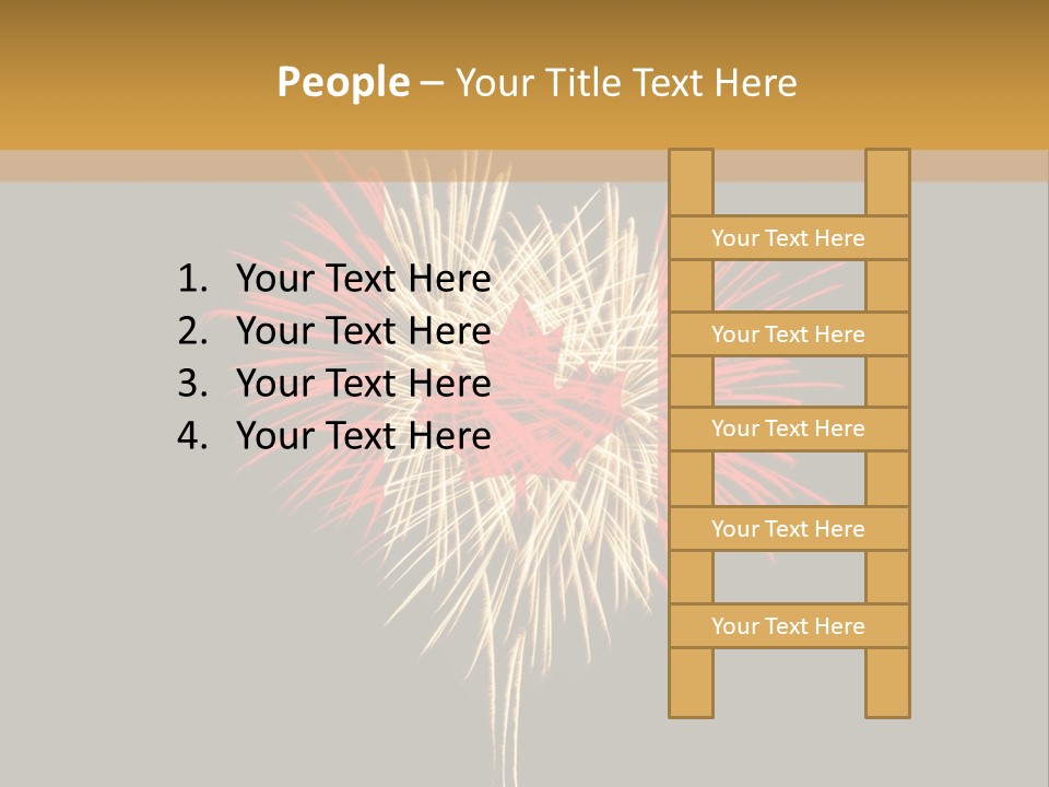 A Canadian Flag With Fireworks In The Background PowerPoint Template