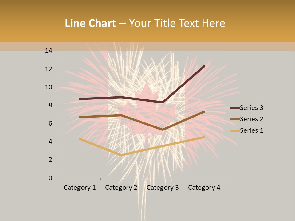 A Canadian Flag With Fireworks In The Background PowerPoint Template