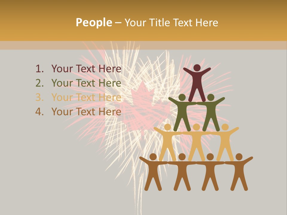 A Canadian Flag With Fireworks In The Background PowerPoint Template