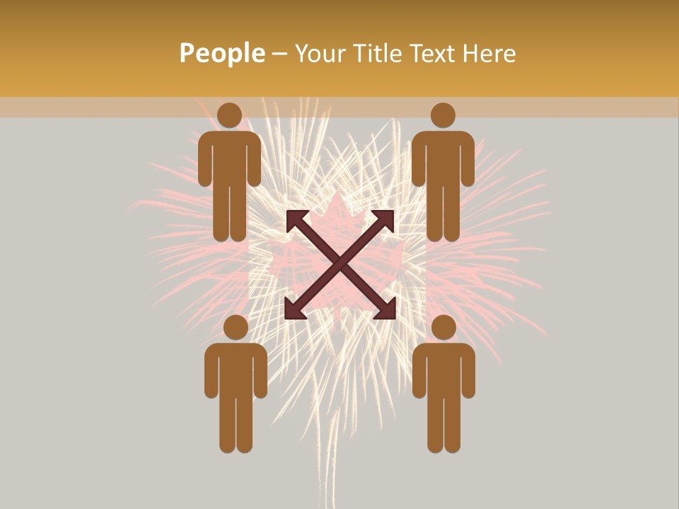 A Canadian Flag With Fireworks In The Background PowerPoint Template