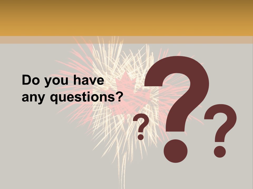 A Canadian Flag With Fireworks In The Background PowerPoint Template