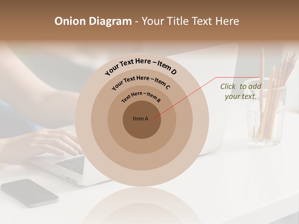 A Woman Using A Laptop Computer On A Desk PowerPoint Template