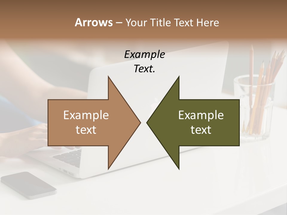 A Woman Using A Laptop Computer On A Desk PowerPoint Template