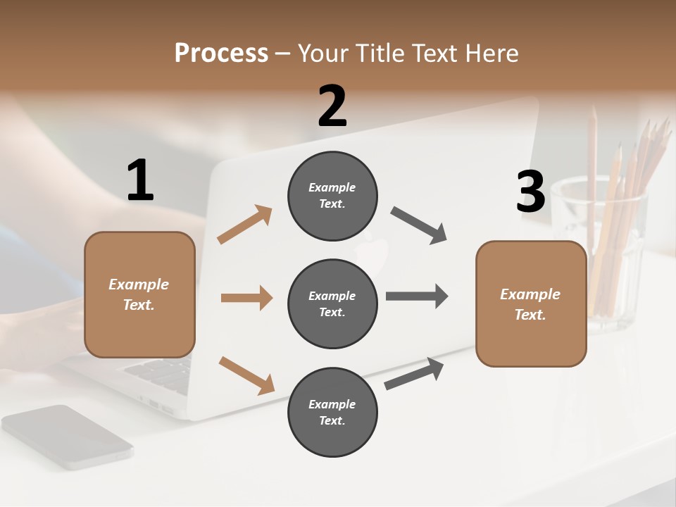A Woman Using A Laptop Computer On A Desk PowerPoint Template