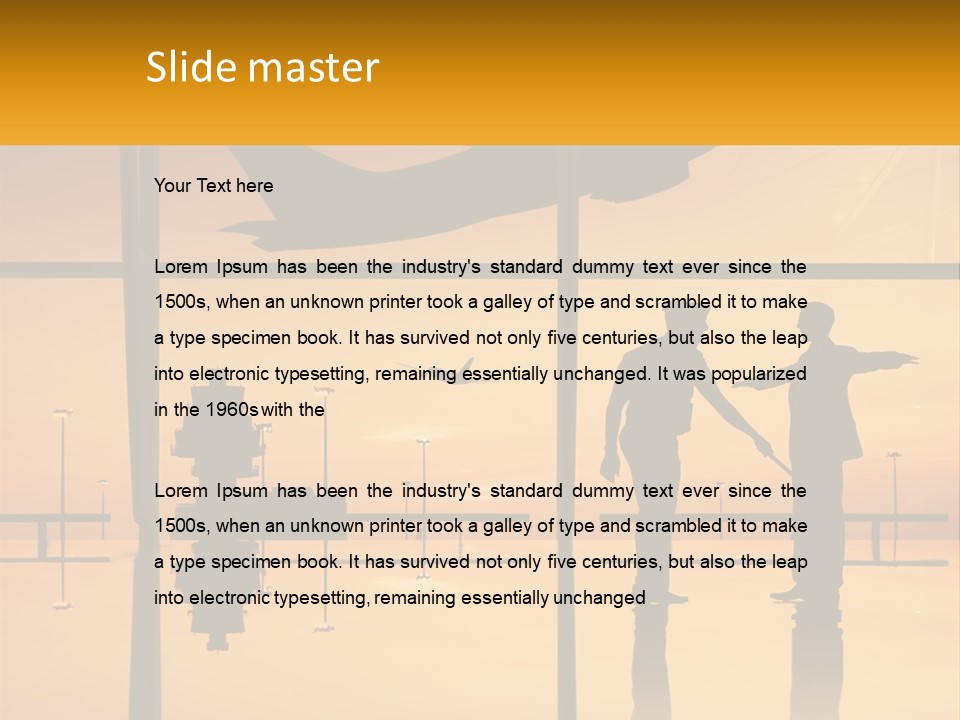 A Couple Of People That Are Standing In Front Of A Window PowerPoint Template