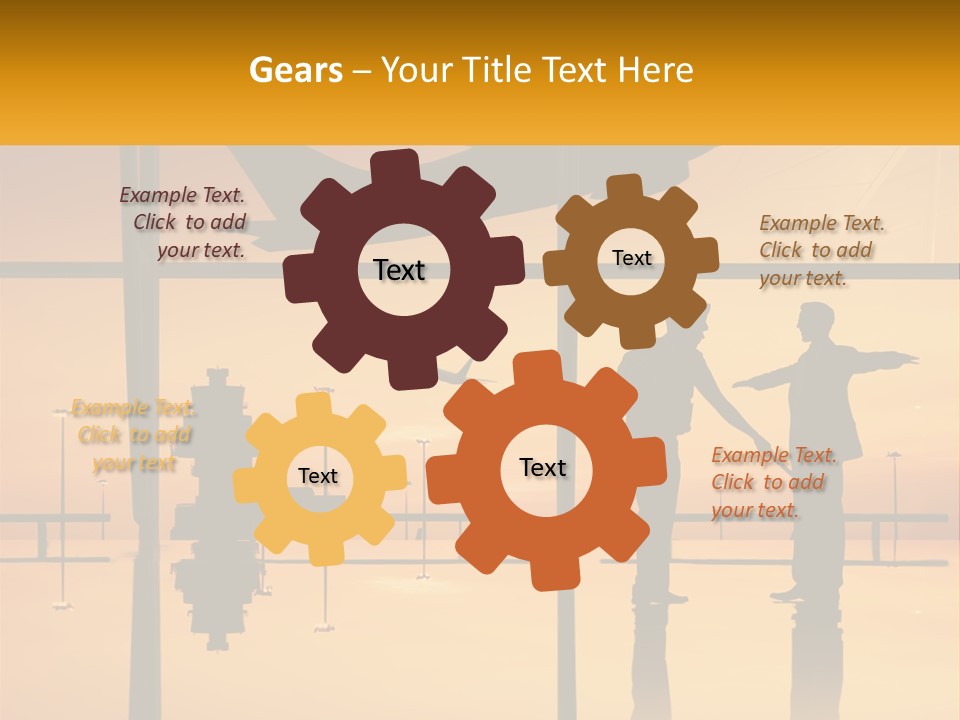 A Couple Of People That Are Standing In Front Of A Window PowerPoint Template