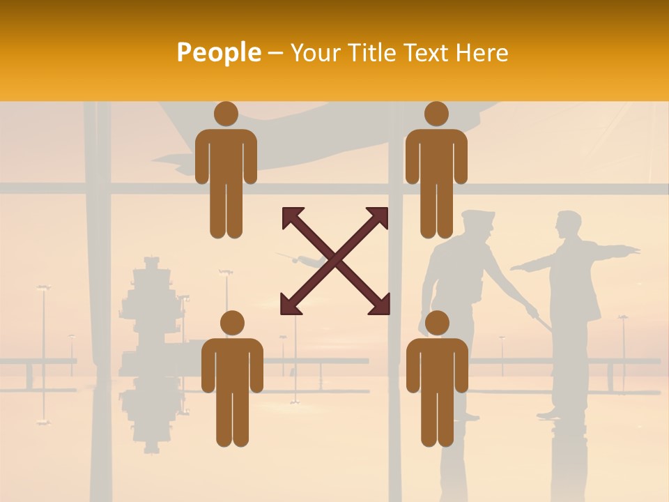 A Couple Of People That Are Standing In Front Of A Window PowerPoint Template