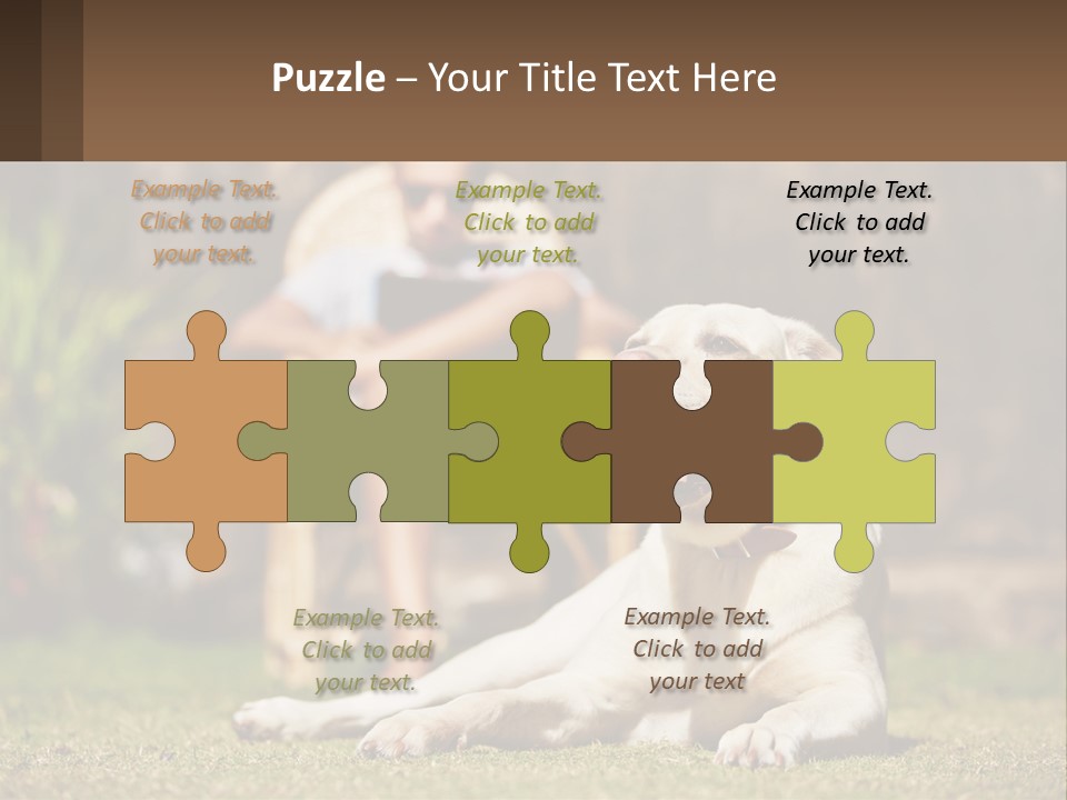 A Man Sitting In A Chair Next To A Dog PowerPoint Template