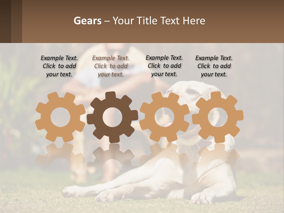 A Man Sitting In A Chair Next To A Dog PowerPoint Template