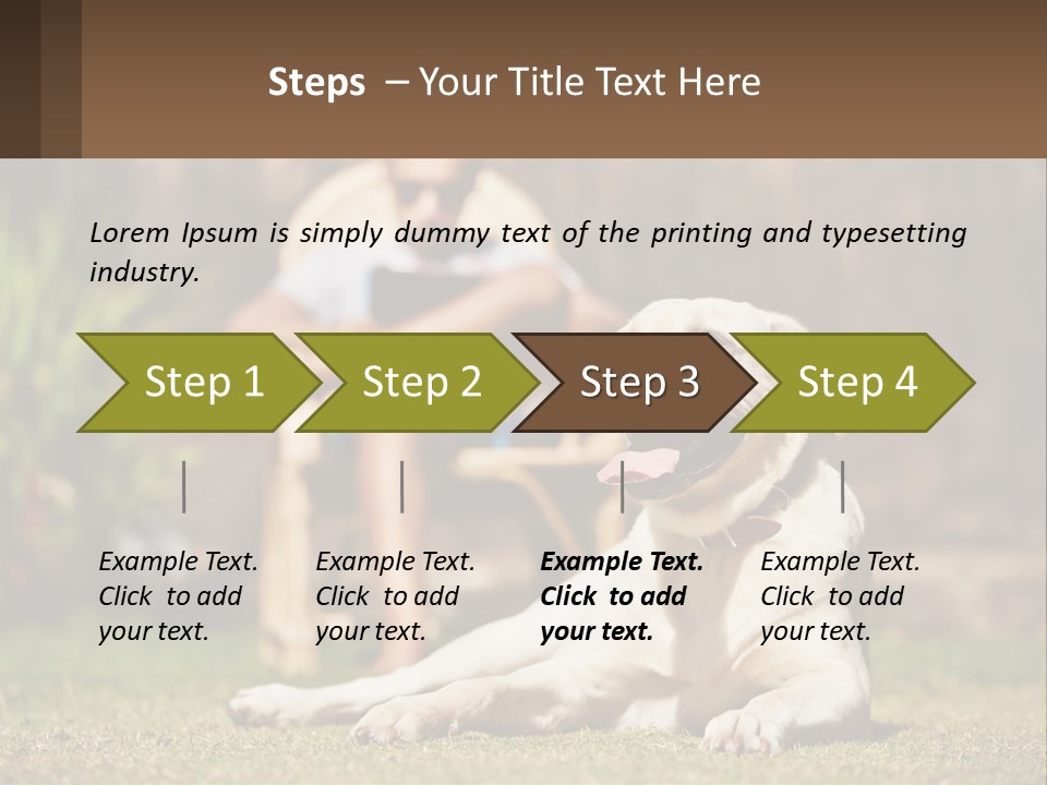A Man Sitting In A Chair Next To A Dog PowerPoint Template