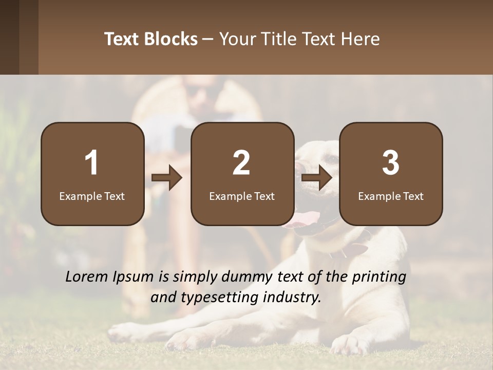 A Man Sitting In A Chair Next To A Dog PowerPoint Template