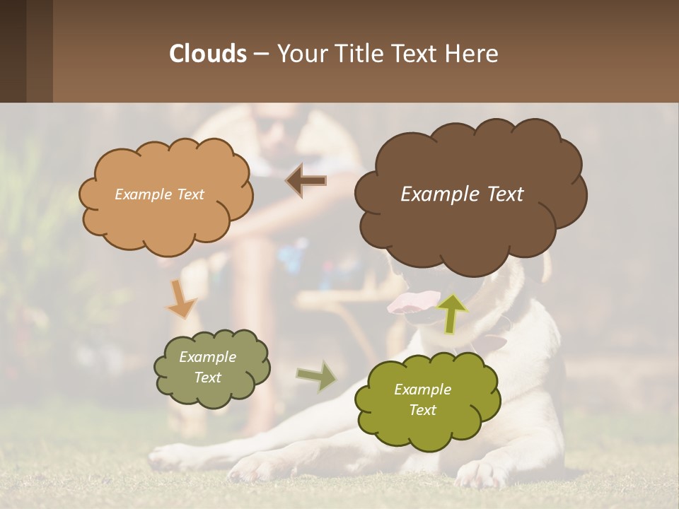 A Man Sitting In A Chair Next To A Dog PowerPoint Template