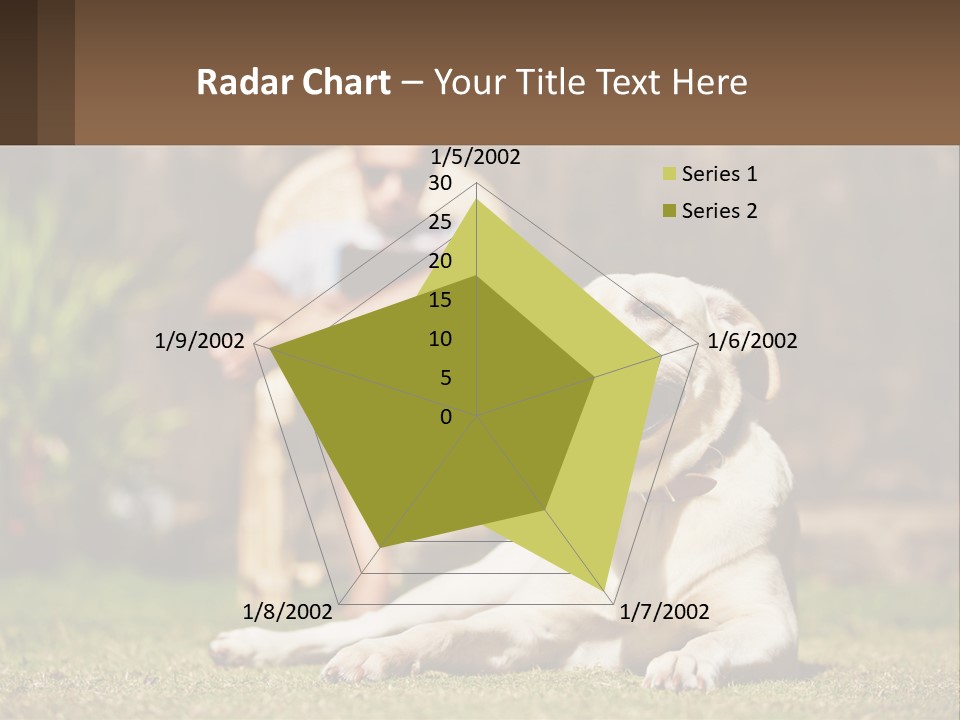 A Man Sitting In A Chair Next To A Dog PowerPoint Template