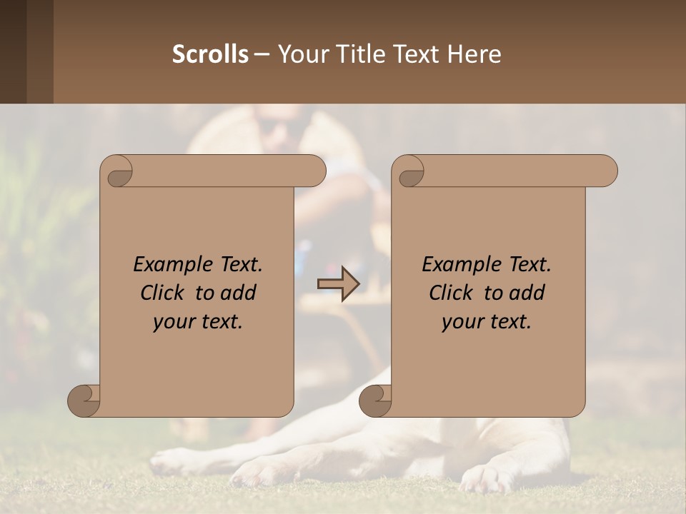 A Man Sitting In A Chair Next To A Dog PowerPoint Template