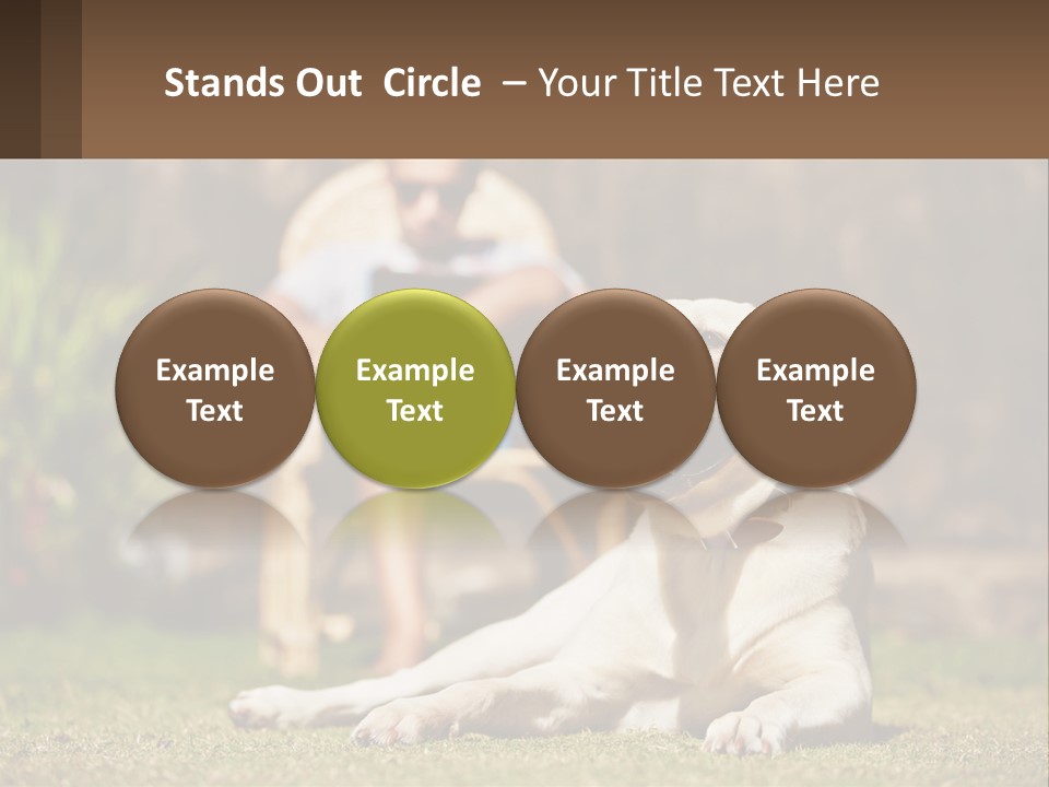 A Man Sitting In A Chair Next To A Dog PowerPoint Template