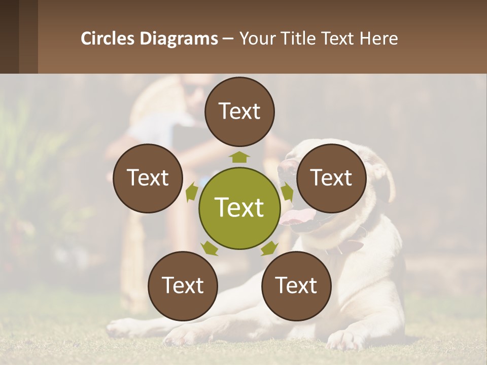 A Man Sitting In A Chair Next To A Dog PowerPoint Template