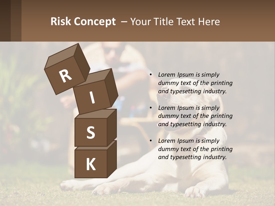 A Man Sitting In A Chair Next To A Dog PowerPoint Template