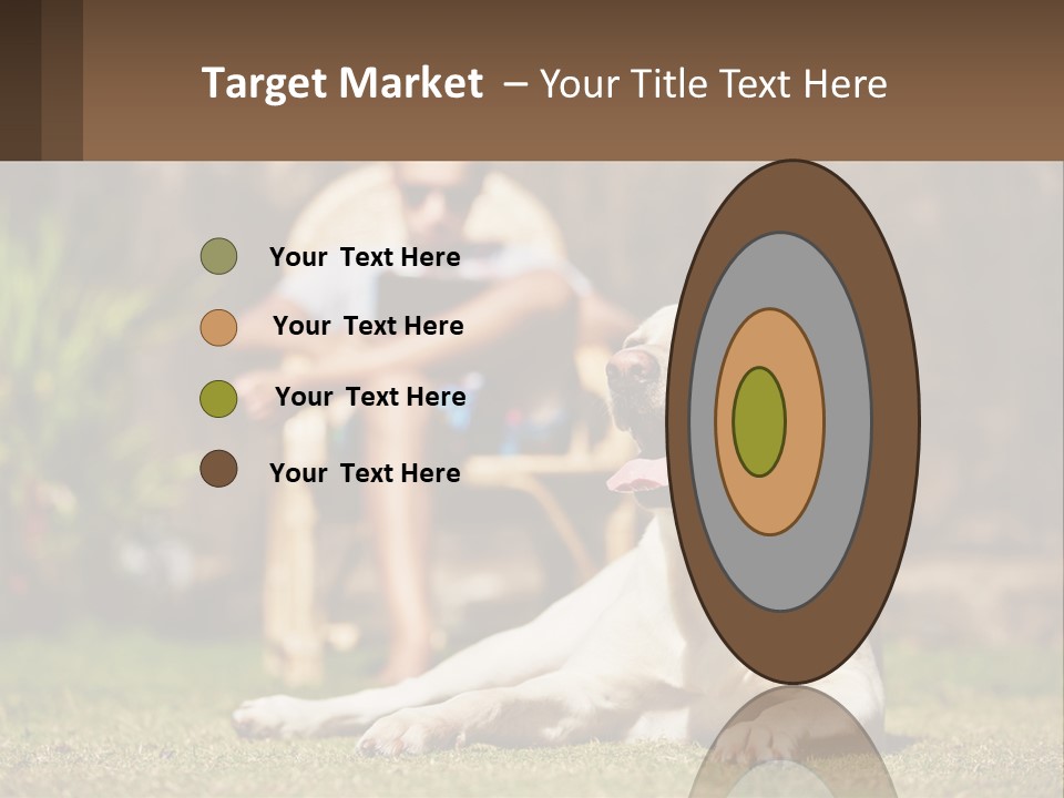 A Man Sitting In A Chair Next To A Dog PowerPoint Template